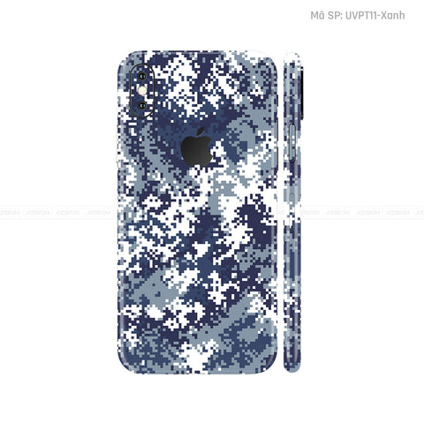 Dán Skin 3M IPhone X Series Vân Camo Digital Xanh | UVPT11