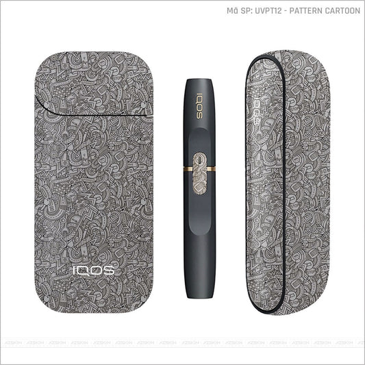 Dán Skin IQOS Vân Pattern Cartoon Bạc | UVPT12