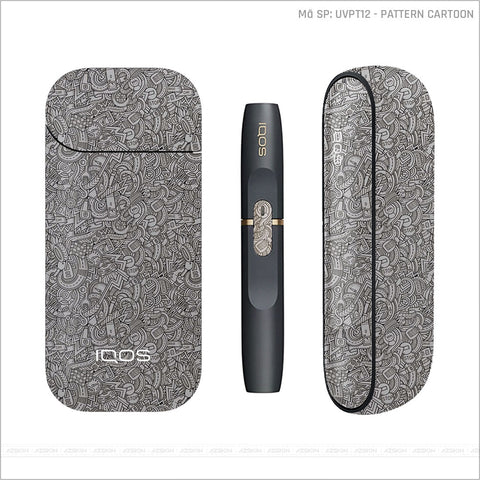 Dán Skin IQOS Vân Pattern Cartoon Bạc | UVPT12