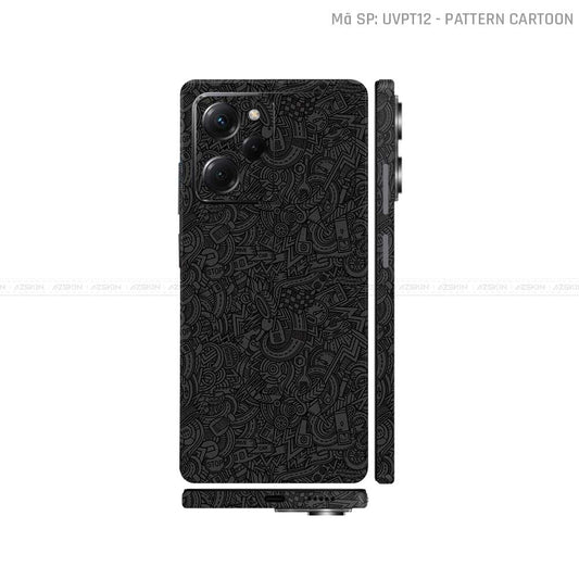 Dán Skin POCO Series Vân Nổi Cartoon Đen | UVPT12