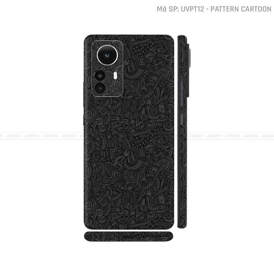 Dán Skin Xiaomi 12 Series Vân Cartoon Đen | UVPT12