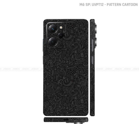 Dán Skin POCO Series Vân Nổi Cartoon Đen | UVPT12