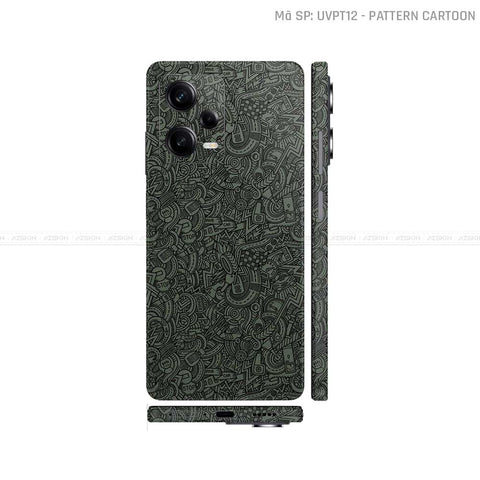 Dán Skin Xiaomi Redmi Note 12 Series Vân Nổi Cartoon Midnight | UVPT12