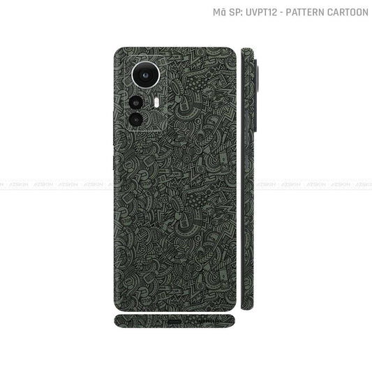 Dán Skin Xiaomi 12 Series Vân Cartoon Xanh Midnight | UVPT12