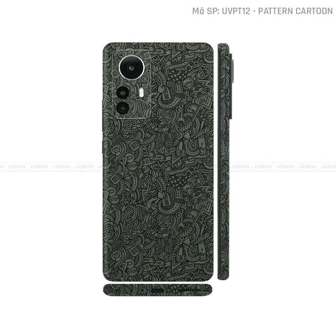 Dán Skin Xiaomi 12 Series Vân Cartoon Xanh Midnight | UVPT12
