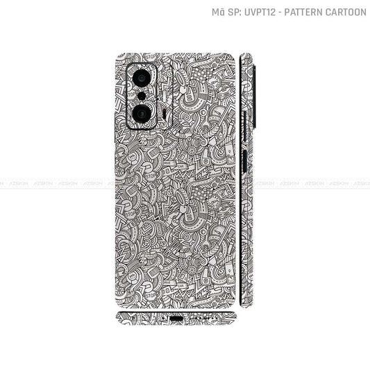 Dán Skin Xiaomi 11 Series Vân Nổi Pattern Cartoon Trắng | UVPT12