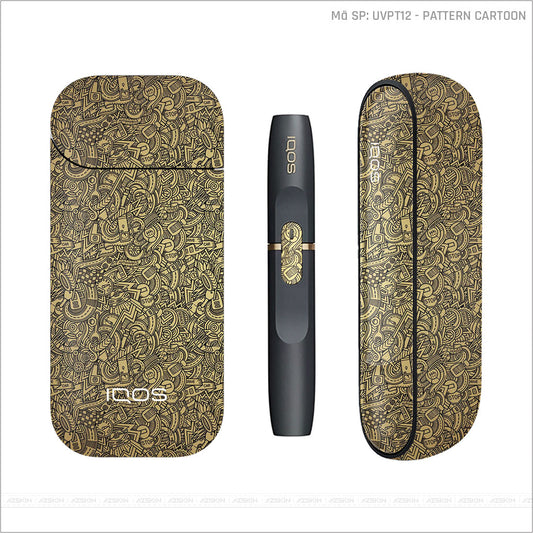 Dán Skin IQOS Vân Pattern Cartoon Vàng | UVPT12