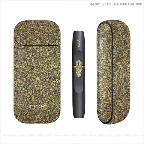 Dán Skin IQOS Vân Pattern Cartoon Vàng | UVPT12