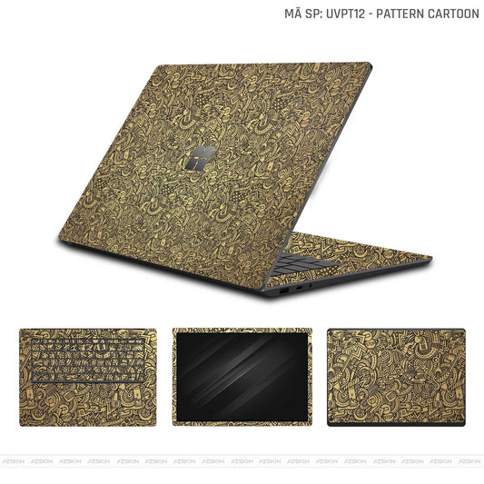 Dán Skin Laptop Surface Vân Nổi Pattern Cartoon Vàng | UVPT12