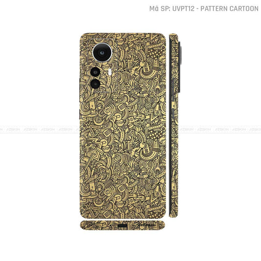 Dán Skin Xiaomi 12 Series Vân Cartoon Vàng Đồng | UVPT12