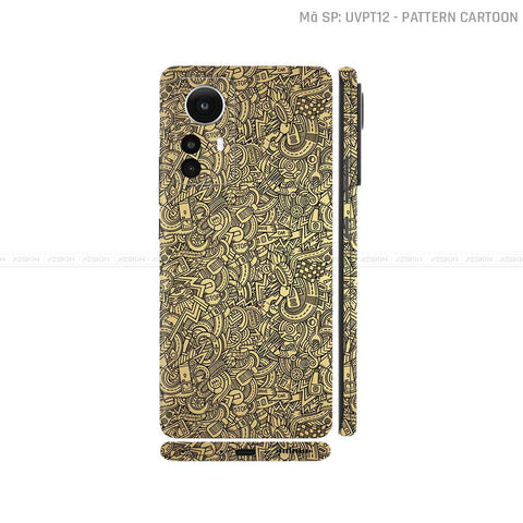 Dán Skin Xiaomi 12 Series Vân Cartoon Vàng Đồng | UVPT12