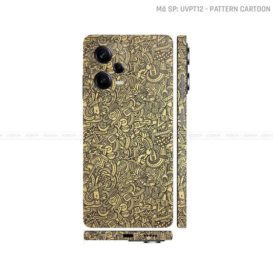 Dán Skin Xiaomi Redmi Note 12 Series Vân Nổi Cartoon Vàng | UVPT12