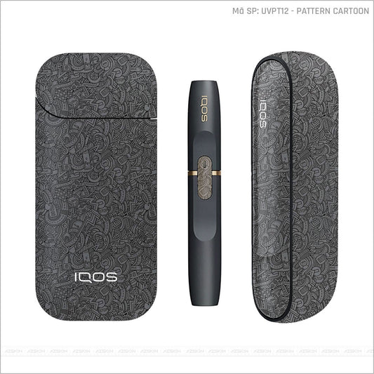 Dán Skin IQOS Vân Pattern Cartoon Xám | UVPT12