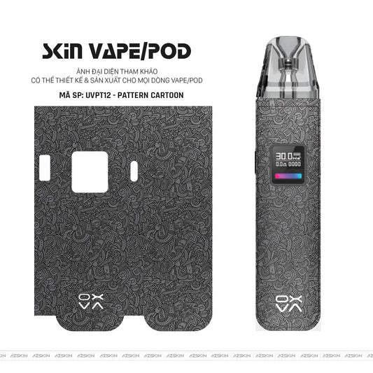Dán Skin Pod Vân Nổi Pattern Cartoon Xám | UVPT12