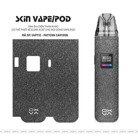 Dán Skin Pod Vân Nổi Pattern Cartoon Xám | UVPT12