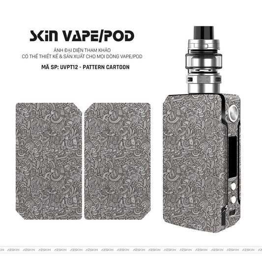 Dán Skin Vape Vân Pattern Cartoon Bạc | UVPT12