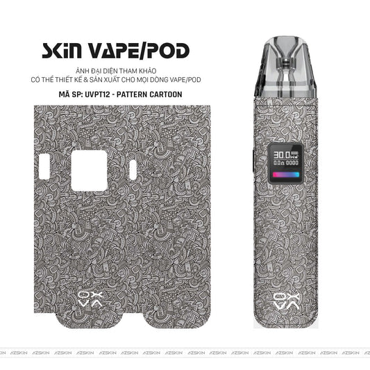 Dán Skin Pod Vân Nổi Pattern Cartoon Bạc | UVPT12
