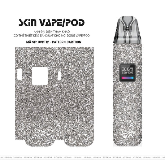 Dán Skin Pod Vân Nổi Pattern Cartoon Trắng | UVPT12