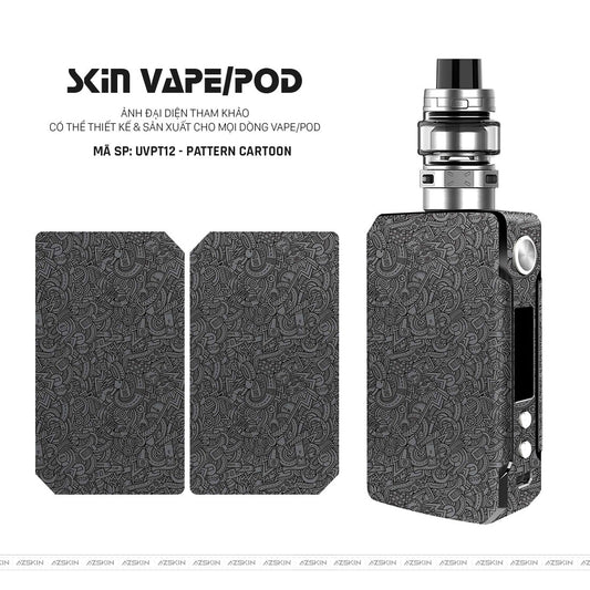 Dán Skin Vape Vân Pattern Cartoon Xám | UVPT12