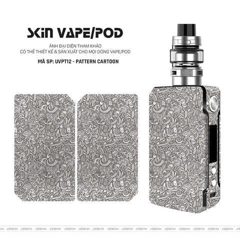 Dán Skin Vape Vân Pattern Cartoon Trắng Ngọc | UVPT12