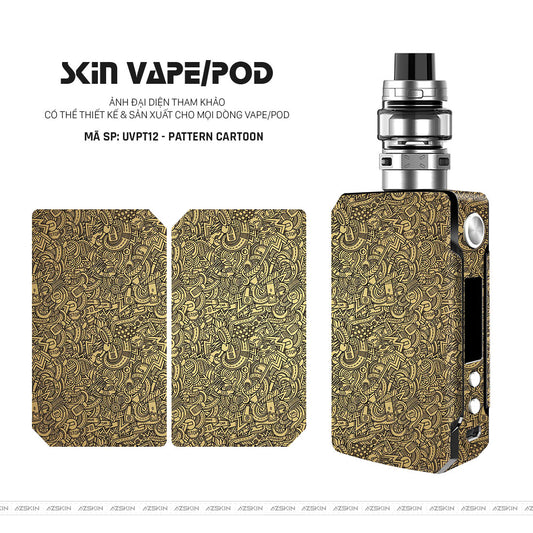 Dán Skin Vape Vân Pattern Cartoon Vàng | UVPT12