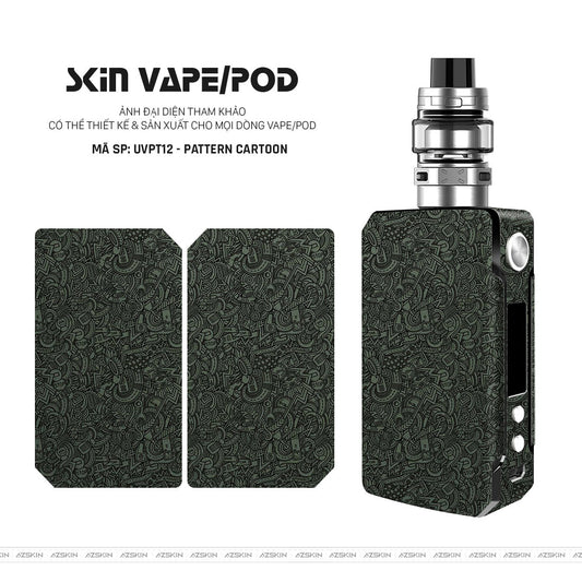 Dán Skin Vape Vân Pattern Cartoon Xanh Midnight | UVPT12