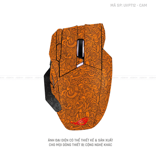 Skin Dán Chuột Asus Vân Nổi Hình PATTERN CARTOON Cam | UVPT12