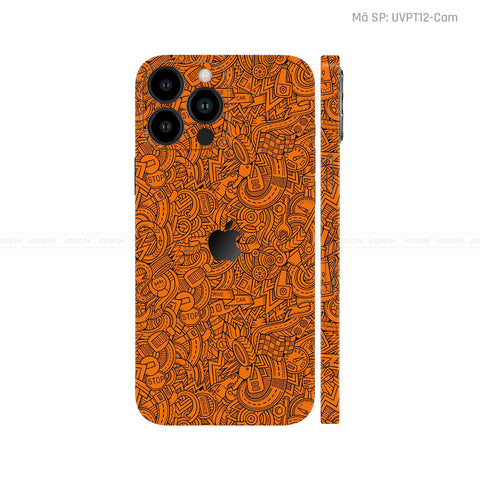 Dán Skin IPhone 15 Series Vân Pattern Cartoon Cam | UVPT12