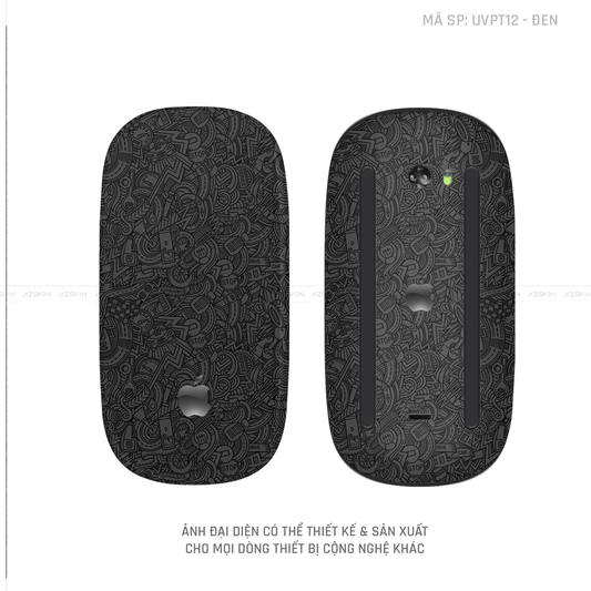 Skin Dán Chuột Apple Magic Mouse Vân Nổi Hình PATTERN CARTOON Màu Đen | UVPT12