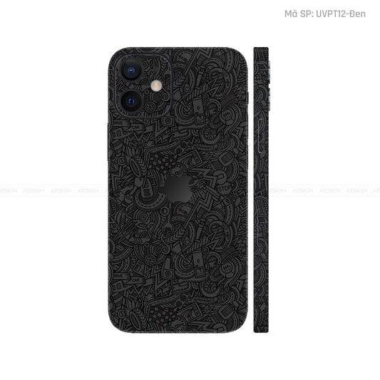 Dán Skin IPhone 12 Series Vân Nổi Pattern Cartoon | UVPT12