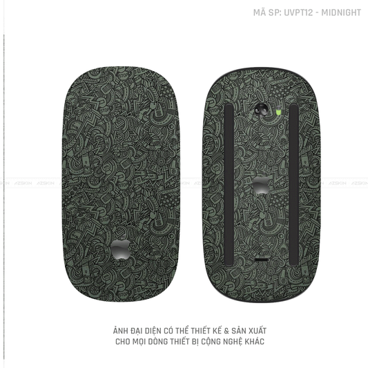 Skin Dán Chuột Apple Magic Mouse Vân Nổi Hình PATTERN CARTOON Màu Midnight | UVPT12