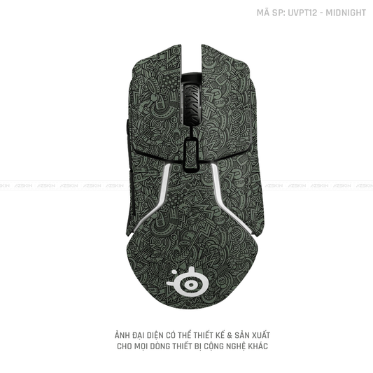 Skin Dán Chuột Steelseries Vân Nổi PATTERN CARTOON MIDNIGHT | UVPT12