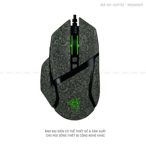 Skin Dán Chuột Razer Vân Nổi Hình PATTERN CARTOON Midnight | UVPT12