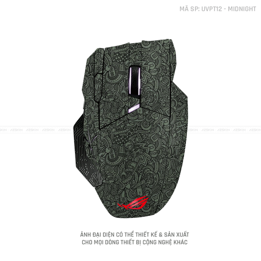 Skin Dán Chuột Asus Vân Nổi Hình PATTERN CARTOON Midnight | UVPT12
