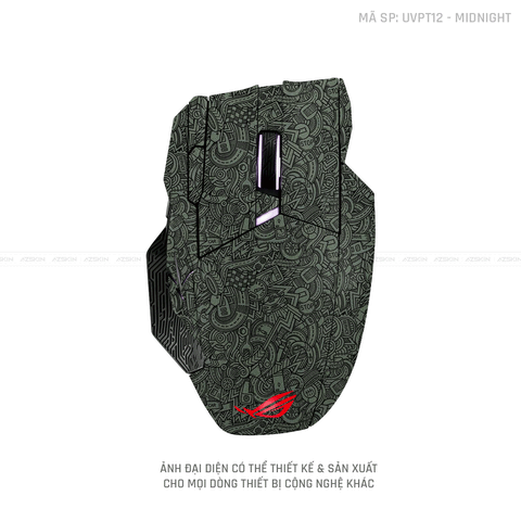 Skin Dán Chuột Asus Vân Nổi Hình PATTERN CARTOON Midnight | UVPT12