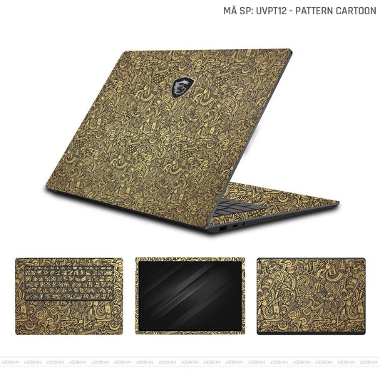 Dán Skin Laptop MSI Vân Nổi Cartoon Vàng | UVPT12