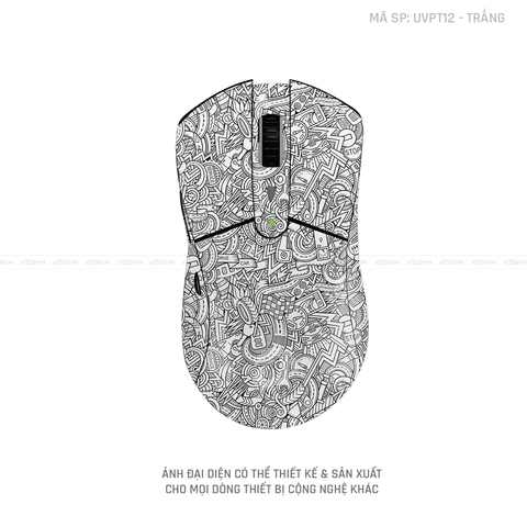 Skin Dán Chuột Dareu Vân Nổi Hình PATTERN CARTOON Trắng | UVPT12