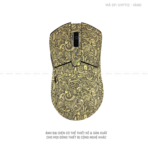 Skin Dán Chuột Dareu Vân Nổi Hình PATTERN CARTOON Vàng | UVPT12