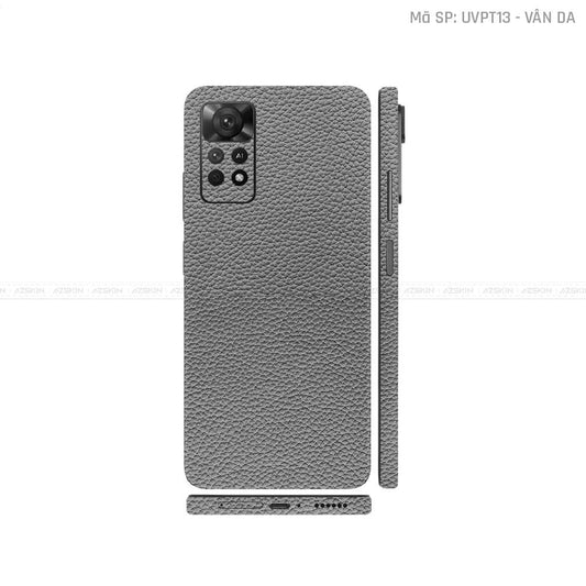 Dán Skin Xiaomi Redmi Note 11 Series Vân Nổi Vân Da Xám | UVPT13