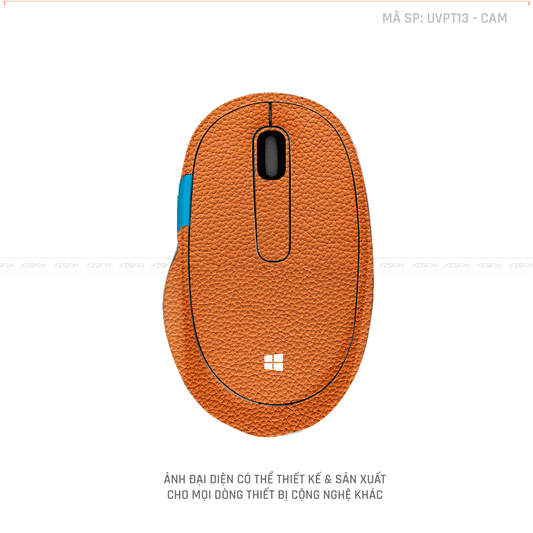 Skin Dán Chuột Microsoft Vân Nổi Hình Vân Da Màu Cam | UVPT13