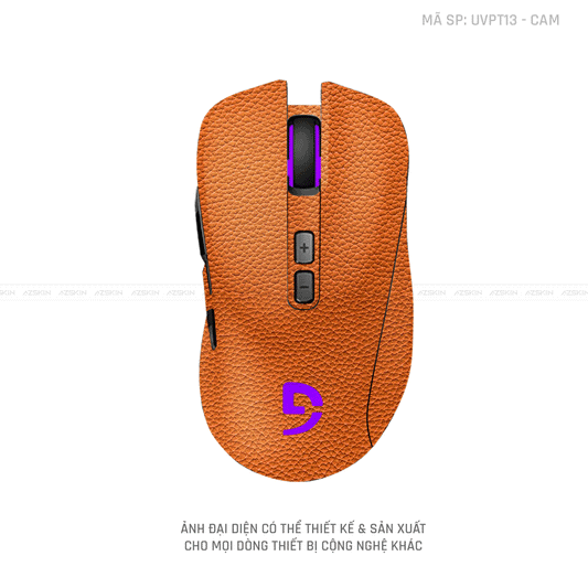 Skin Dán Chuột Fuhlen Vân Nổi Hình Vân Da Màu Cam | UVPT13