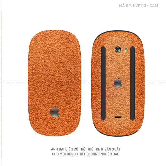Skin Dán Chuột Apple Magic Mouse Vân Nổi Hình Vân Da Màu Cam | UVPT13