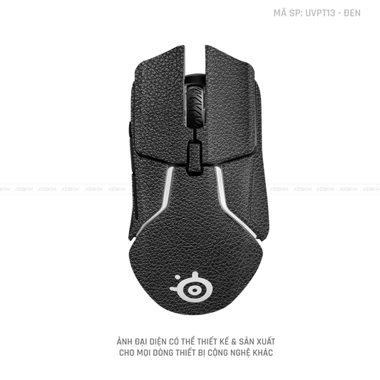 Skin Dán Chuột Steelseries Vân Nổi VÂN DA  Đen | UVPT13