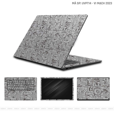 Dán Skin Laptop Dell Vân Nổi Vi Mạch 2023 Bạc | UVPT14
