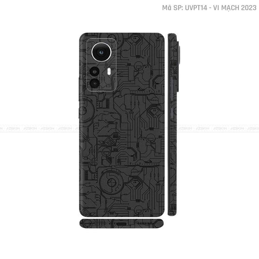 Dán Skin Xiaomi 12 Series Vân Nổi Vi Mạch 2023 Đen | UVPT14