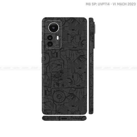 Dán Skin Xiaomi 12 Series Vân Nổi Vi Mạch 2023 Đen | UVPT14