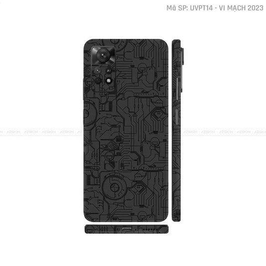 Dán Skin Xiaomi Redmi Note 11 Series Vân Nổi Vi Mạch 2023 Đen | UVPT14