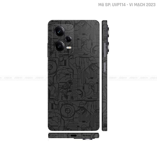 Dán Skin Xiaomi Redmi Note 12 Series Vân Nổi Vi Mạch 2023 Đen | UVPT14