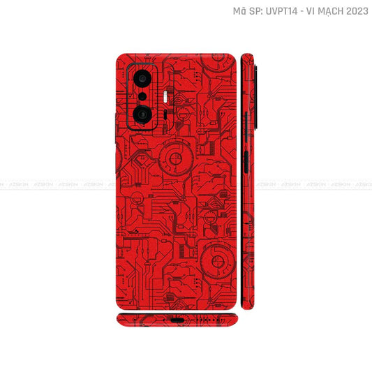 Dán Skin Xiaomi 11 Series Vân Nổi Vi Mạch 2023 Đỏ | UVPT14