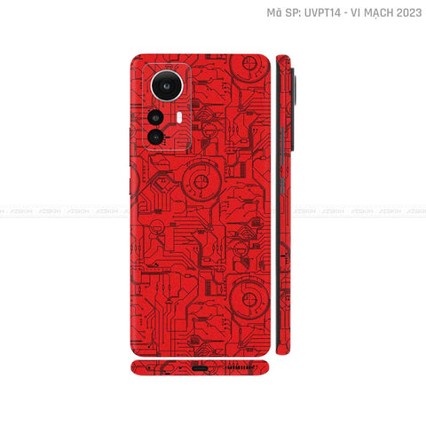 Dán Skin Xiaomi 12 Series Vân Nổi Vi Mạch 2023 Đỏ | UVPT14